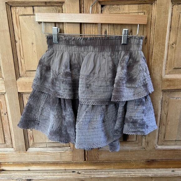 NWT Aerie Small Brown Skirt Tiered Rock and Ruffle‎ Tie Dye - Picture 1 of 11